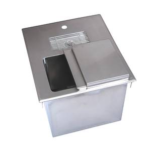 BK Resources BK-DIWSBL-2118X 18"W Stainless Steel Drop-In Ice Bin with Water Station