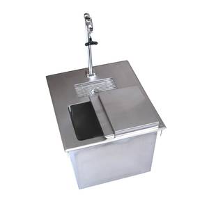 BK Resources BK-DIWSBL-2118X-P-G 18"W Stainless Steel Drop-In Ice Bin with Water Station