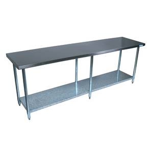 BK Resources CTT-9630 96"W x 30"D 16 Gauge Stainless Steel Work Table