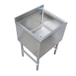 BK Resources UB4-18-IBCP24-8 24"W Stainless Steel Underbar Insulated Ice Bin w/Cold Plate