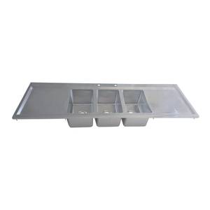 BK Resources BK-DIS-1014-3-18T Three Compartment 70"x20" Stainless Steel Drop-In Sink