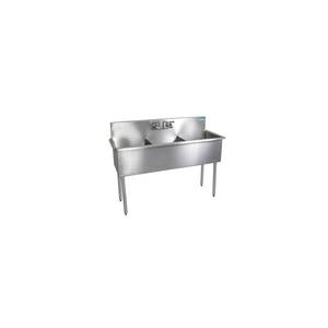 BK Resources BK8BS-3-1221-12 39"x24-1/2" Three Compartment Stainless Steel Budget Sink