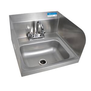 BK Resources BKHS-D-1410-SS-P-G 14"W Wall Mount Hand Sink w/ Faucet