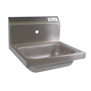 BK Resources BKHS-W-1410-1 14"W Wall Mount Hand Sink without Faucet