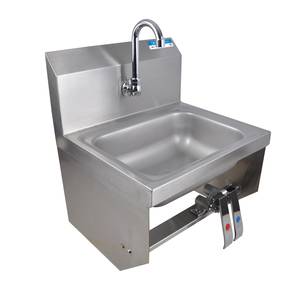 BK Resources BKHS-W-1410-1-BKKPG 14"W Wall Mount Hand Sink w/ 3-1/2" Gooseneck Spout Faucet