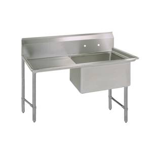 BK Resources BKS6-1-24-14-24LS 24"x24"x14" One Compartment 16 Gauge Stainless Steel Sink