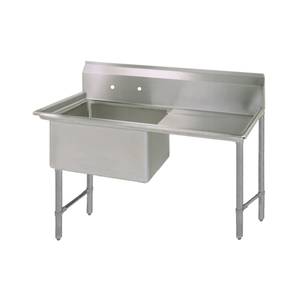 BK Resources BKS6-1-24-14-24RS 24"x24"x14" One Compartment 16 Gauge Stainless Steel Sink