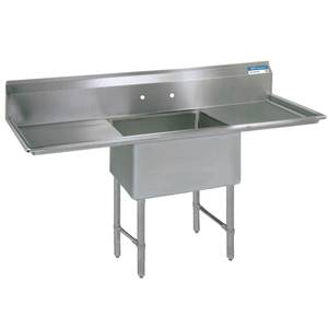 BK Resources BKS6-1-24-14-24TS 24"x24"x14" One Compartment 16 Gauge Stainless Steel Sink