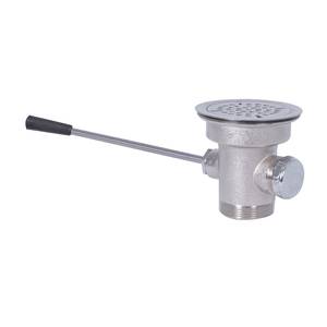 BK Resources BK-SLW-2 Straight Lever Waste Drain w/ Overflow Outlet & Cap