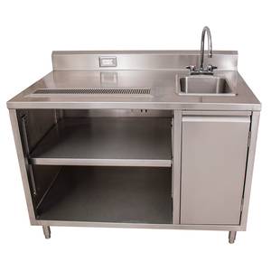 BK Resources BEVT-3072R 72"x30" Stainless Steel Beverage Table w/ Sink on Right