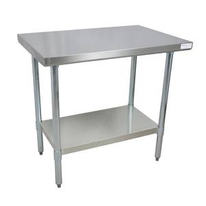 BK Resources QVT-7230 72"W x 30"D 14 Gauge Stainless Steel Work Table