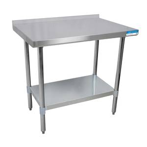 BK Resources QVTR5-7230 72"W x 30"D 14 Gauge Stainless Steel Work Table w/ 5" Riser