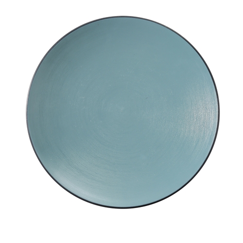 Yanco China BM-111TL Birmingham Teal & Gray Melamine 11.5" dia. Plate - 2 Doz
