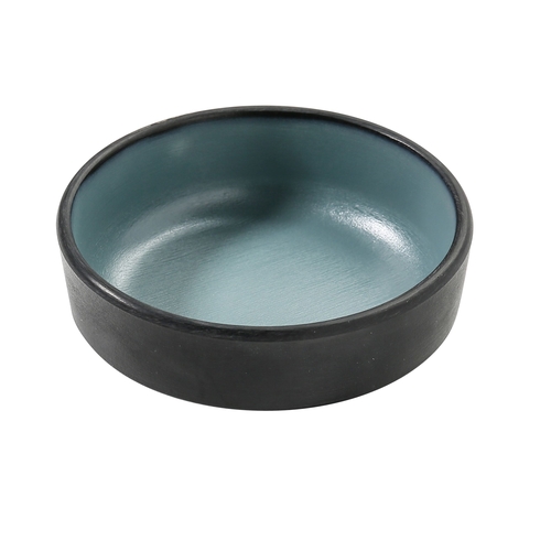Yanco China BM-4004TL Birmingham Teal & Gray Melamine 4 oz. Square Sauce Dish