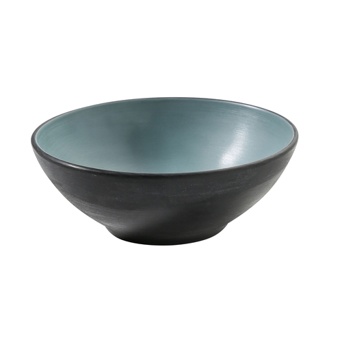 Yanco China BM-405TL Birmingham Teal & Gray Melamine 15 oz. Soup Bowl - 4 Doz