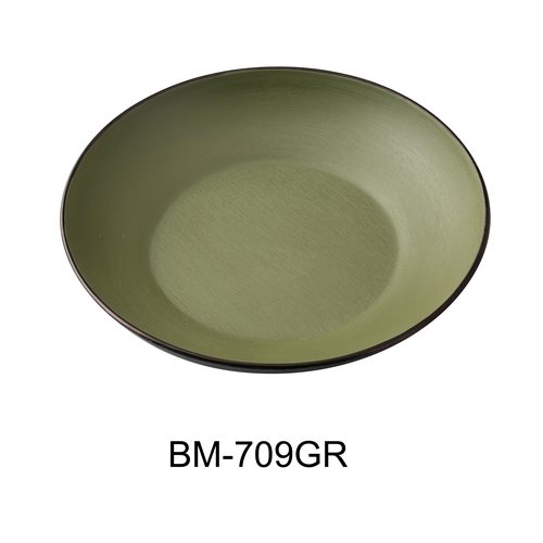 Yanco China BM-709GR Birmingham Green & Gray Melamine 20 oz. Soup Bowl - 3 Doz