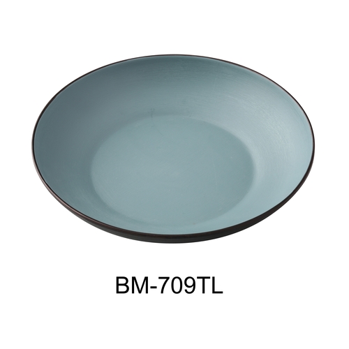 Yanco China BM-709TL Birmingham Teal & Gray Melamine 20 oz. Soup Bowl - 3 Doz