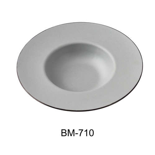 Yanco China BM-710 Birmingham Two-Tone Melamine 10 oz. Dessert Plate - 2 Doz