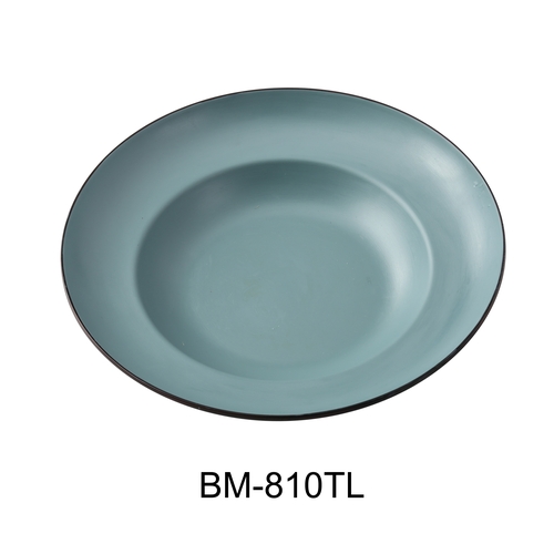 Yanco China BM-810TL Birmingham Teal & Gray Melamine 12 oz. Pasta Bowl - 2 Doz