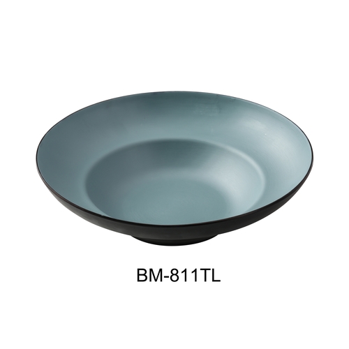 Yanco China BM-811TL Birmingham Tela & Gray Melamine 20 oz. Pasta Bowl - 1 Doz