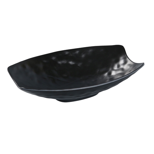 Yanco China BP-4110 Black Pearl Asian Style Melamine 10" x 6.25" Deep Plate