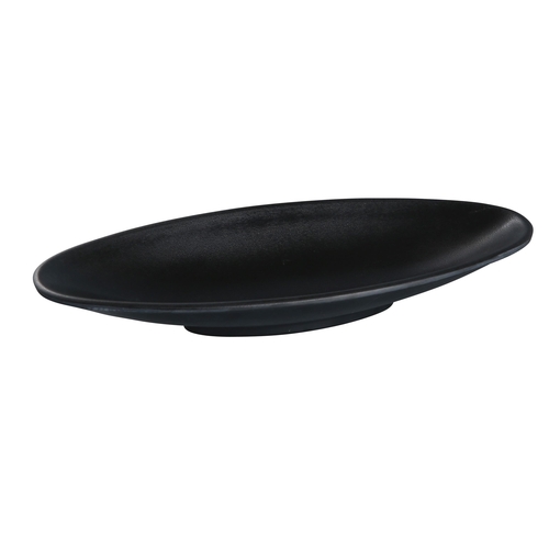 Yanco China BP-4112 Black Pearl Asian Style Melamine 12" x 4.5" Deep Plate