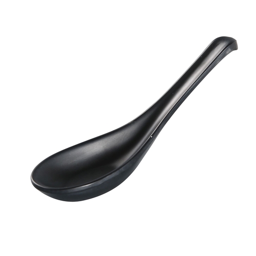 Yanco China BP-8206 Black Pearl Asian Style Melamine 5.5" Wonton Spoon - 6 Doz
