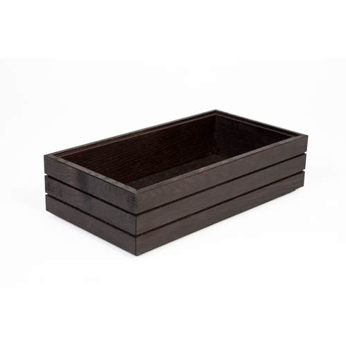 Mikasa Hospitality BQ017H Select Concept Havanna Black Oak 12.8" x 6.9" Stackable Box