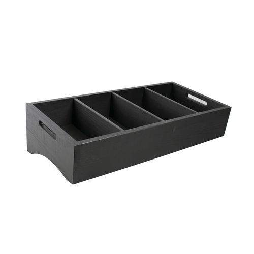 Mikasa Hospitality BQ019B Select Concept Black Oak 23.2" x 10.9" Tilted Cutlery Box