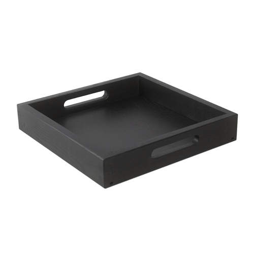 Mikasa Hospitality BQ091B Select Concept Black Oak 11" x 11" Serving Tray w/ Handles