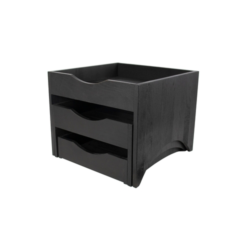 Mikasa Hospitality BQ103B Select Concept Black Oak 15.5" x 15.5" 3-Tray Display Stand