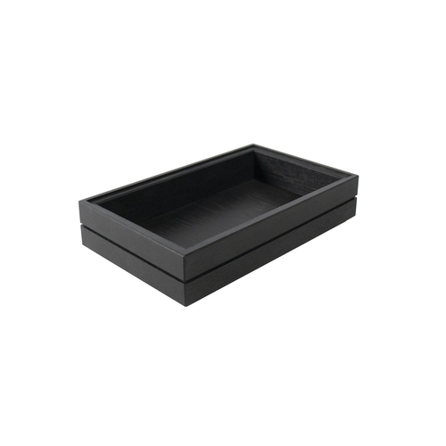 Mikasa Hospitality BQ204B Select Concept Black Oak 10.1" x 6.4" x 2.2"H Cutlery Box