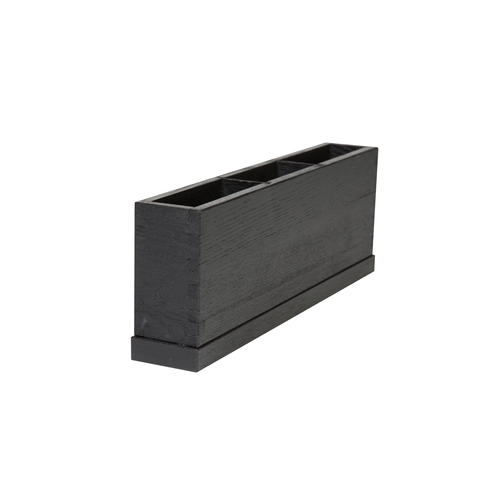 Mikasa Hospitality BQ303B Select Concept Black Oak 14.4" x 2.4" 3-Section Cutlery Tray