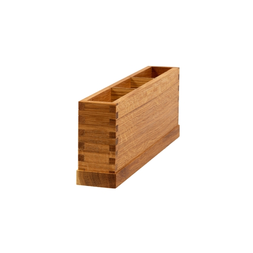 Mikasa Hospitality BQ303L Select Concept Oak 14.4" x 2.4" 3-Section Cutlery Tray