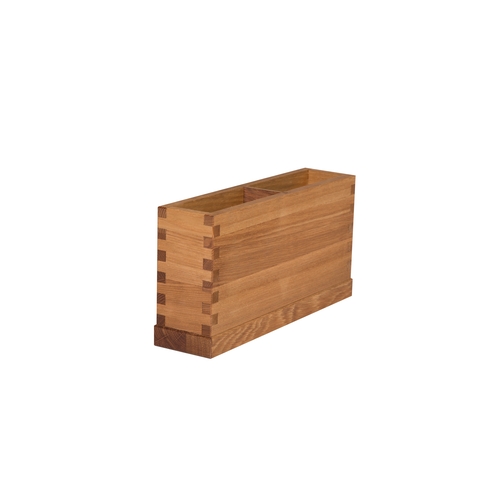 Mikasa Hospitality BQ304L Select Concept Oak 10" x 2.2" 2-Section Cutlery Tray