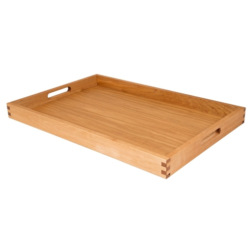 Mikasa Hospitality BQ700L Select Concept Oak 23.6"x 15.7" Serving Tray w/ Handles