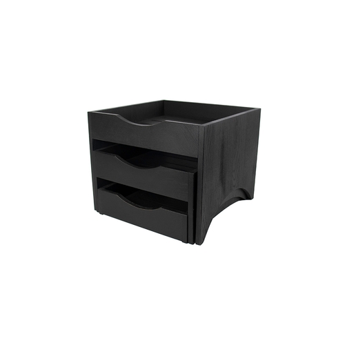 Mikasa Hospitality BQ705B Select Concept Black Oak 11" x 10.9" 3-Tray Display Stand