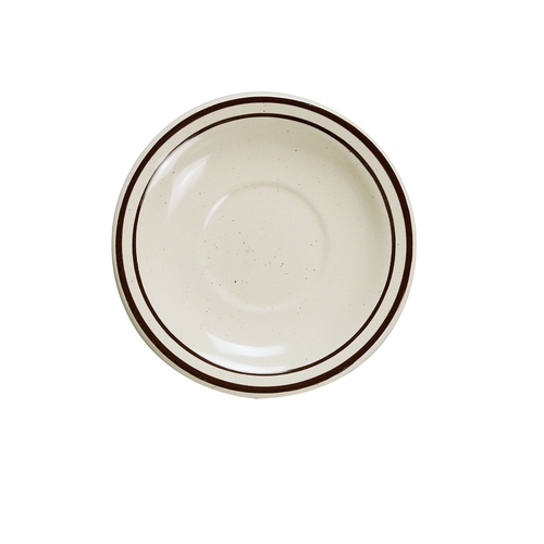 Yanco China BR-2 Brown Speckled American White Ceramic 5.5" Royal Saucer