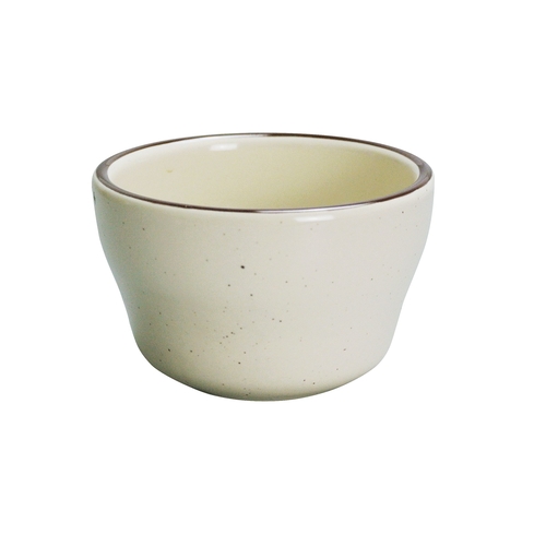 Yanco China BR-4 Brown Speckled American White Ceramic 7.25 oz. Bouillon Cup