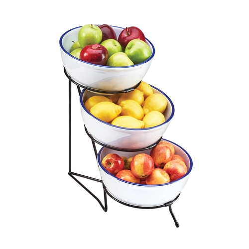 Cal-Mil C1222-10 10" x 18" x 18"H Black 3-Tier Bowl Display Stand