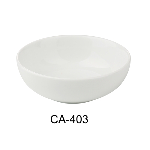 Yanco China CA-403 Cambria White Porcelain w/ Aluminum 5 oz. Sauce Dish - 4 Doz