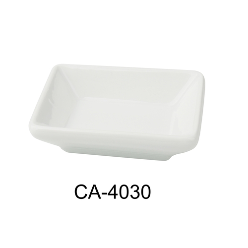 Yanco China CA-4030 Cambria White Porcelain w/ Aluminum 1 oz. Sauce Dish - 4 Doz