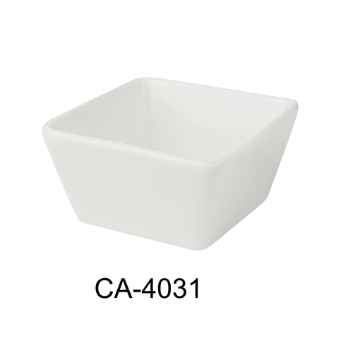 Yanco China CA-4031 Cambria White Porcelain w/ Aluminum 4 oz. Sauce Dish - 4 Doz