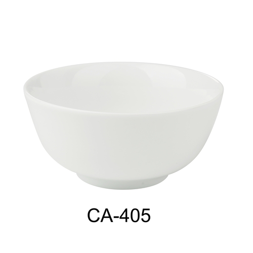 Yanco China CA-405 Cambria White Porcelain w/ Aluminum 10 oz. Rice Bowl - 3 Doz