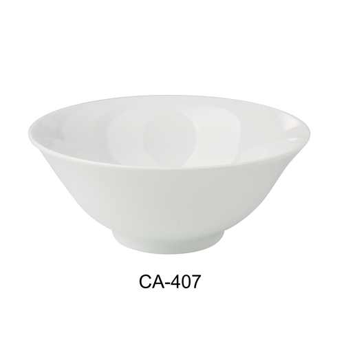 Yanco China CA-407 Cambria White Porcelain w/ Aluminum 30 oz. Ramen Bowl- 3 Doz