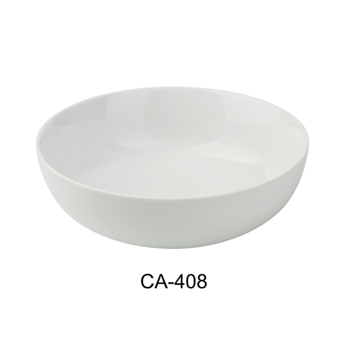 Yanco China CA-408 Cambria White Porcelain w/ Aluminum 42 oz. Bowl - 1 Doz