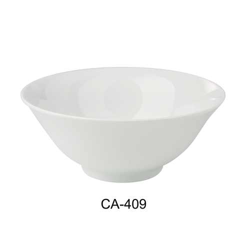 Yanco China CA-409 Cambria White Porcelain w/ Aluminum 45 oz. Ramen Bowl- 1 Doz