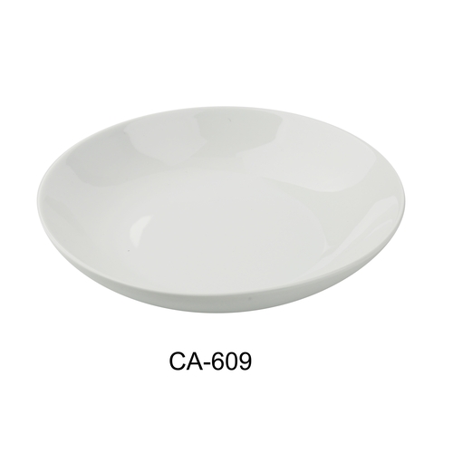 Yanco China CA-609 Cambria White Porcelain w/ Aluminum 30 oz. Pasta Bowl- 1 Doz