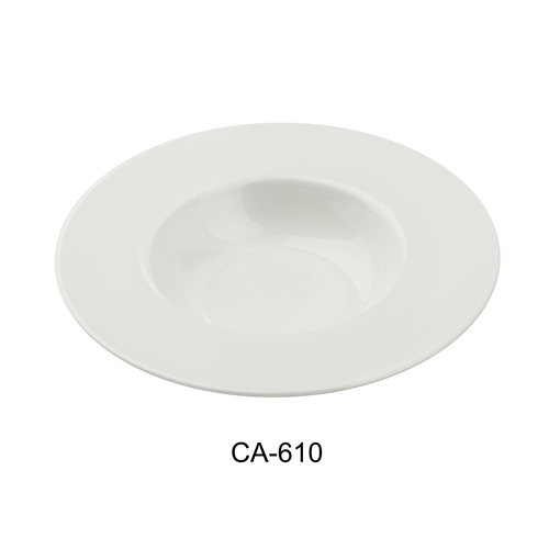 Yanco China CA-610 Cambria White Porcelain w/ Aluminum 9.5" dia. Dessert Plate