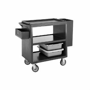 Cambro BC2254S110 3 Shelf Open Design Polyethylene Service Cart - Black